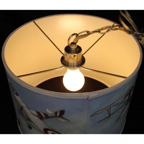 WW1 Fighter Jet Lamp Shade Ceiling Fixture Hanging Planes Aircraft Aviation War - Picture 10 of 10